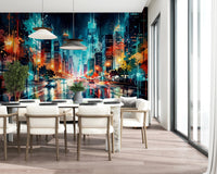 Urban Watercolor Wall Mural