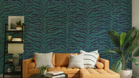 A wall mural featuring a bold, abstract zebra pattern. GD3725

