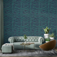 The mural is installed in a modern, minimalist living room. GD3725

