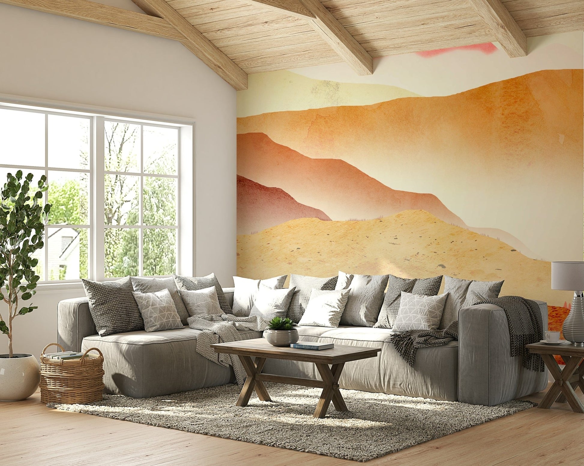 Desert peaks wallpaper with fire hues GD101

