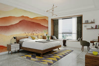 Rugged red mountains wall mural

