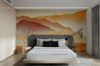 Bold desert mountain wallpaper mural

