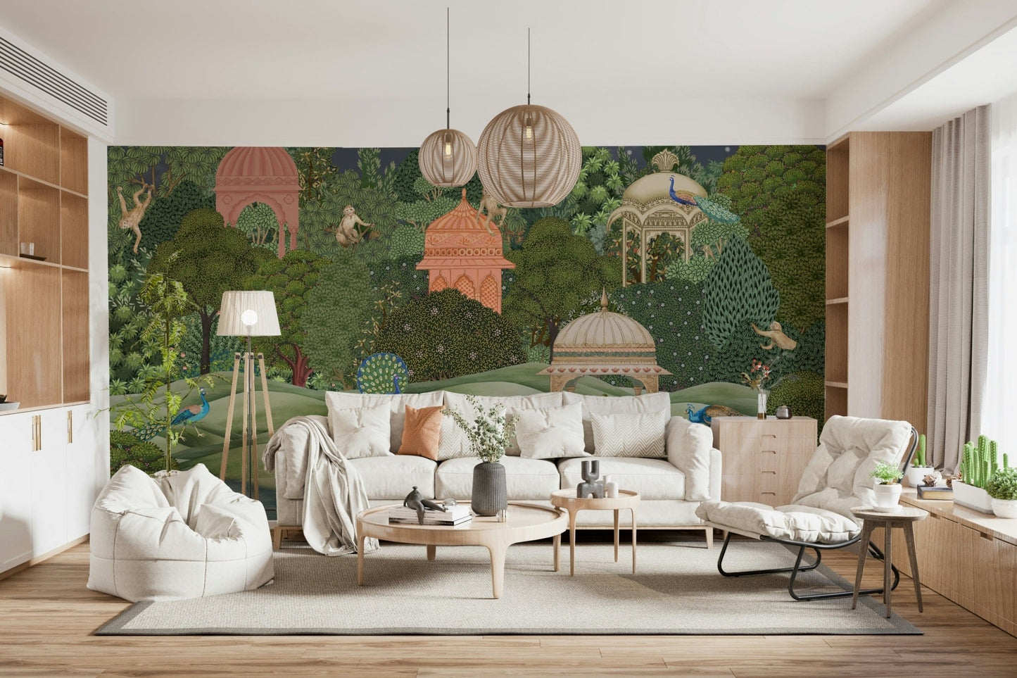 Vanara Vatika mural featuring playful vanara motifs in nature setting