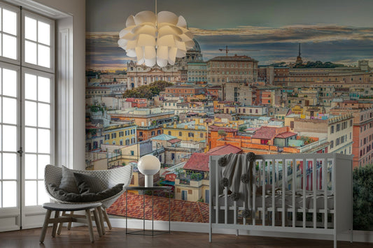 Vatican City wall mural showcasing iconic architecture.

