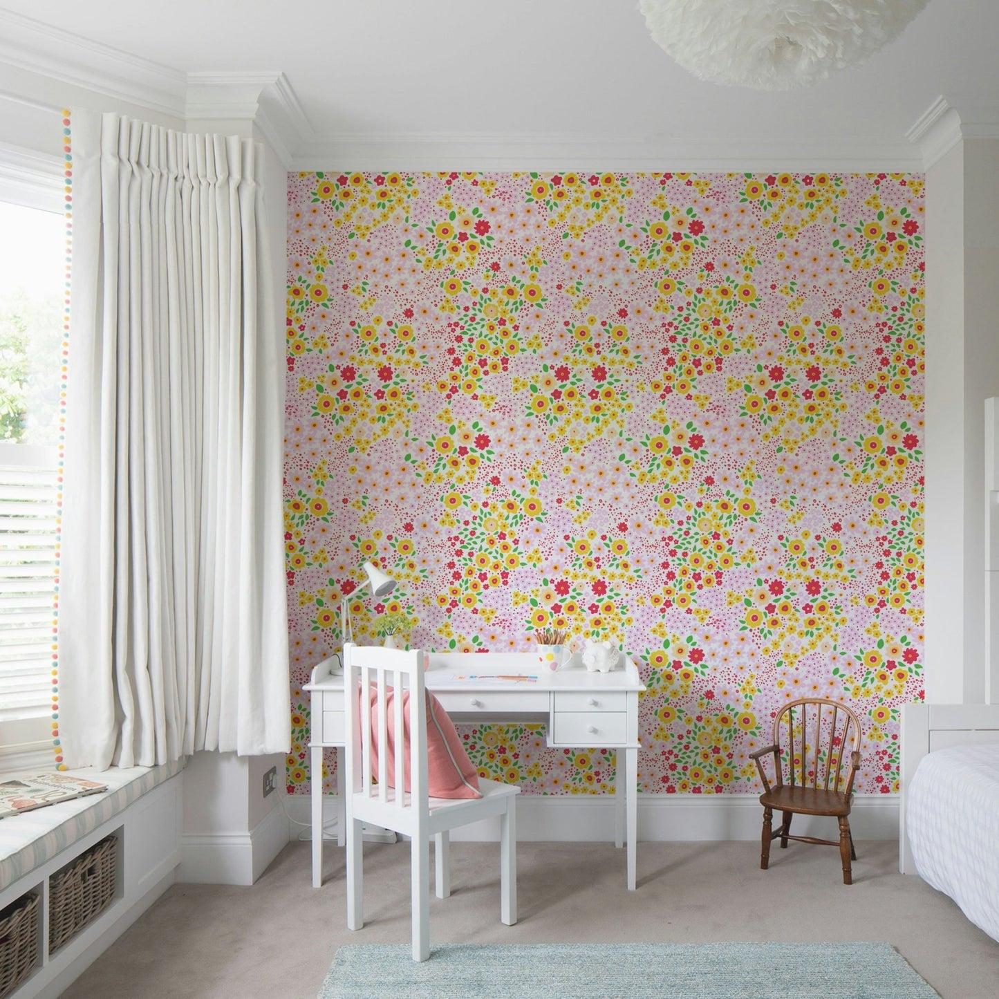 Detailed view of a tiny flower wall mural

