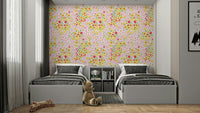 Subtle floral wallpaper for walls in a nursery room

