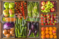 The view is close-up on the vegetables, highlighting their details.