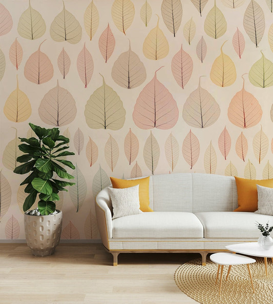 A beautiful serene repeating pattern of delicate skeletal leaves.

