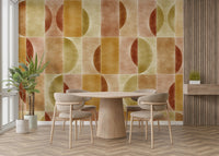 The colors are deep and earthy, like terracotta, beige, and olive green. GD4123

