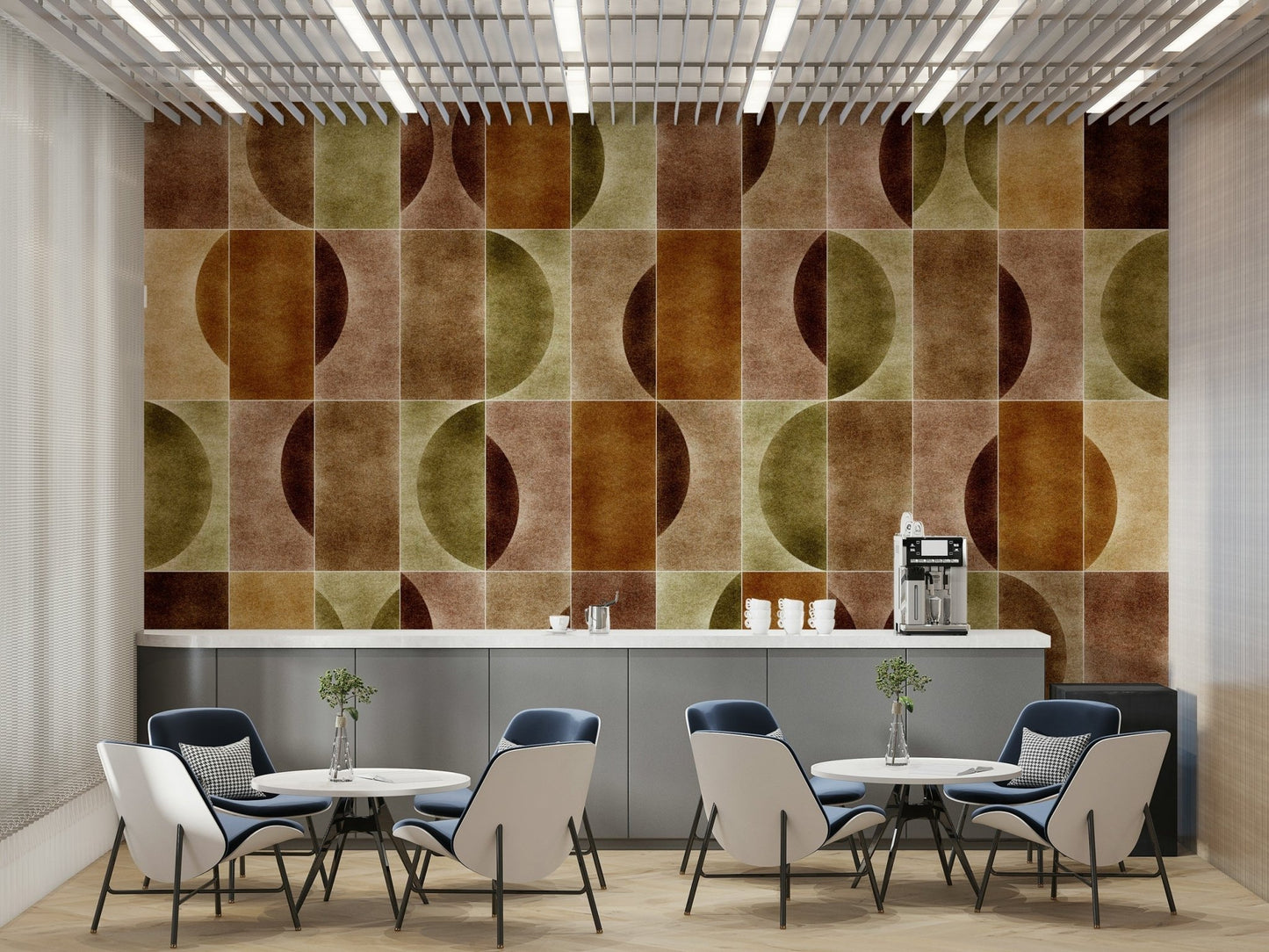 The composition is balanced and orderly.

