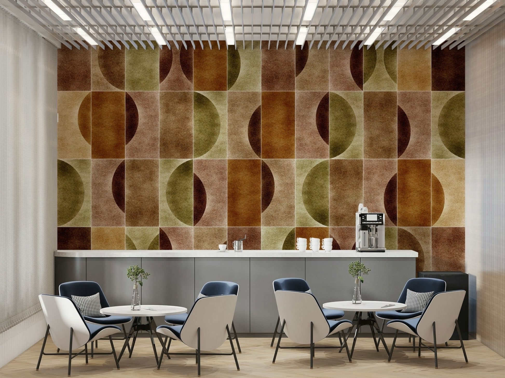 The composition is balanced and orderly.

