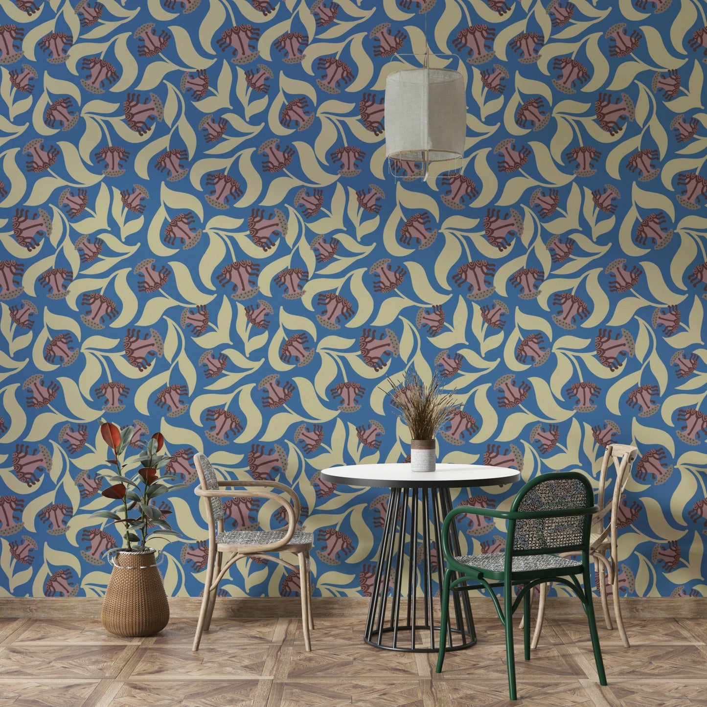 Captures the essence of a beautifully serene garden with a modern twist.
