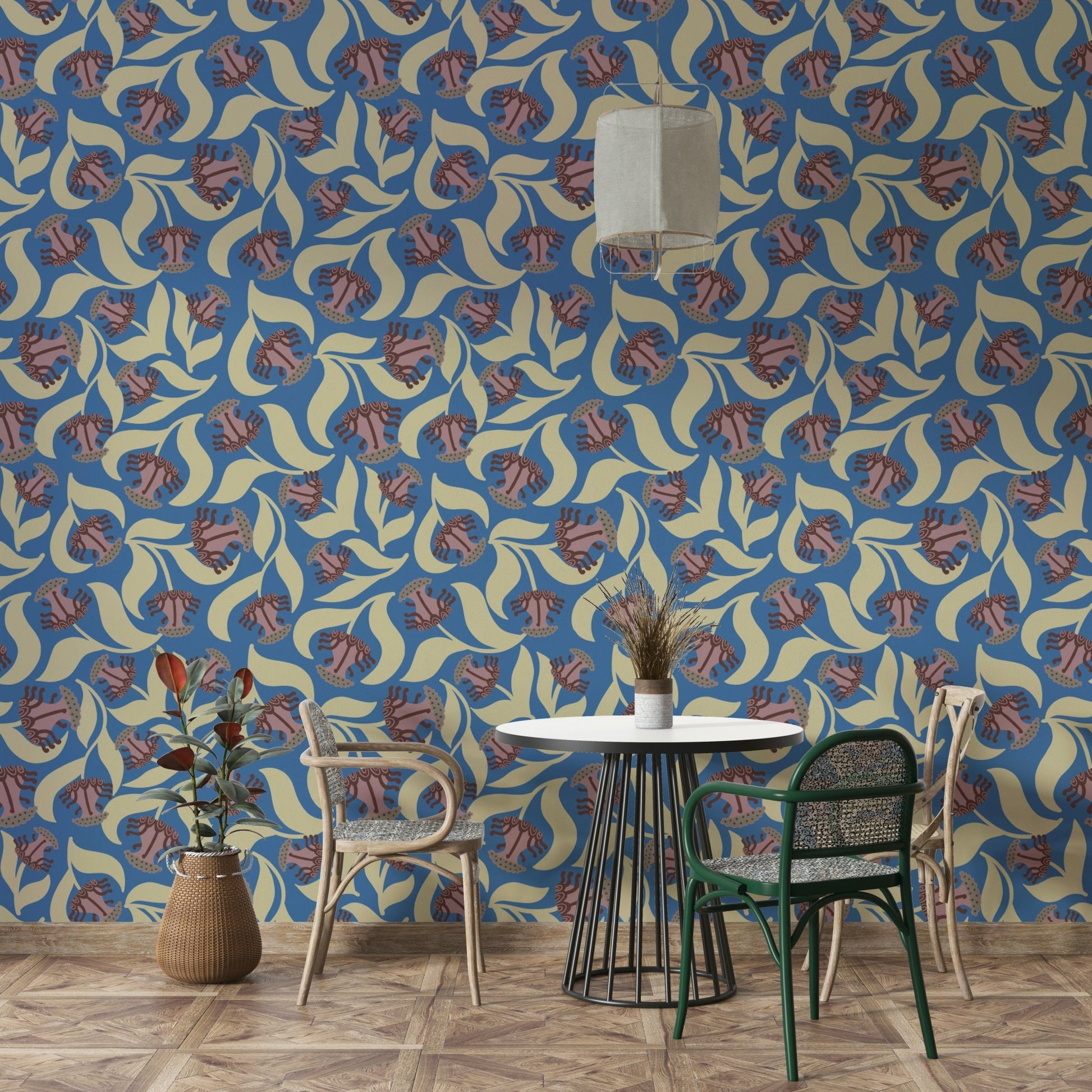 Captures the essence of a beautifully serene garden with a modern twist.
