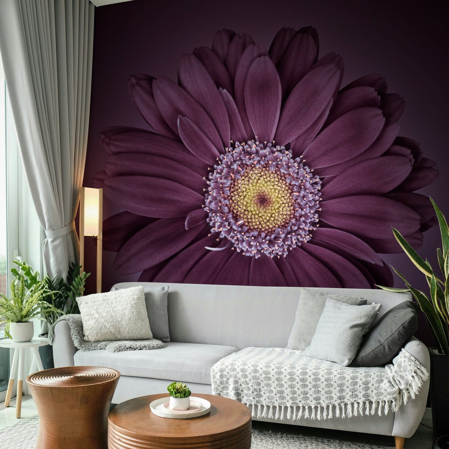 Sophisticated Velvet Bloom Mural for Luxe Walls

