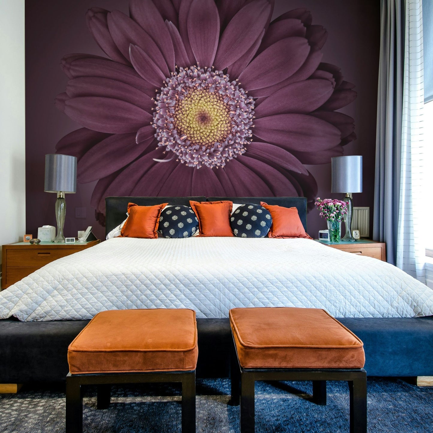 Velvet Bloom Mural for a Cozy and Elegant Look

