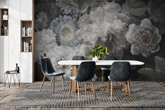 Midnight Floral Wall Mural B579
