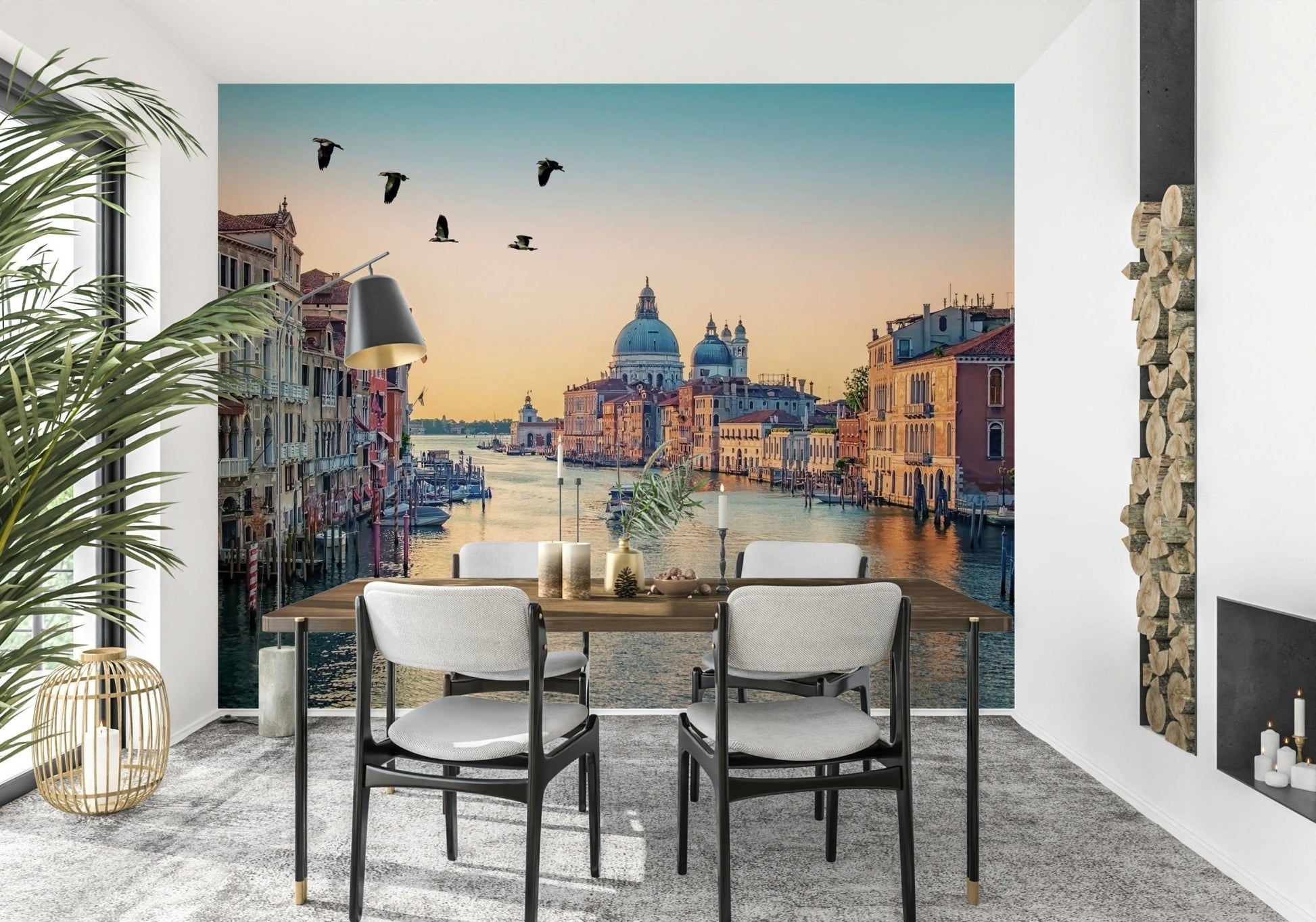 Historic waterway on Venetian Canal Dream wallpaper.