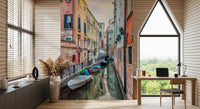 High-resolution Italian canal serenade wall art.