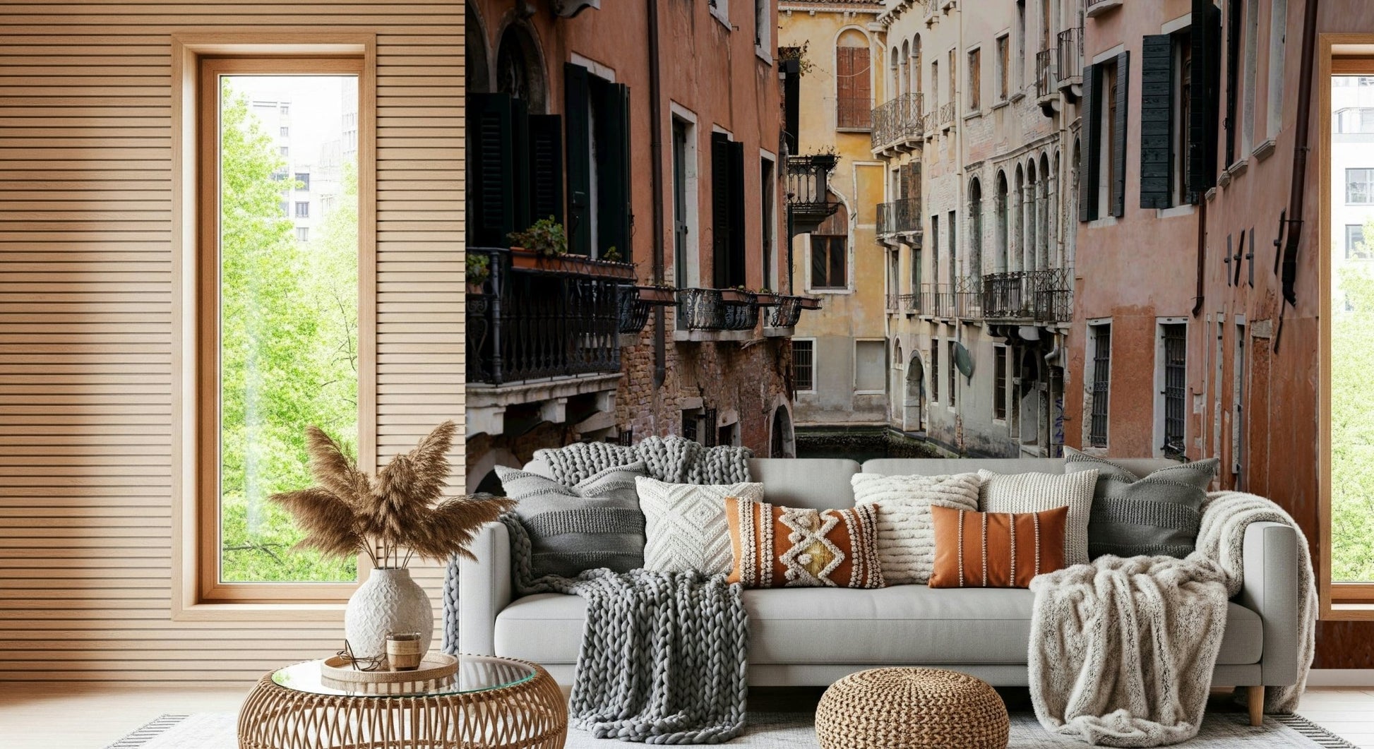 An artistic nature inspired mural for home decor.