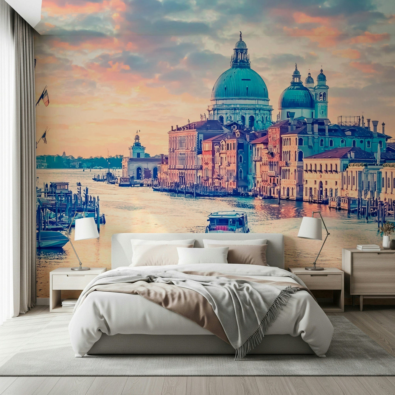 Venetian Dreamscape wallpaper for a relaxing vintage style study.