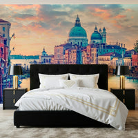 Venetian Dreamscape wallpaper showing soft water and historic facades.