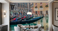 Venetian Gondolas Serenity Wall Mural for living room décor.