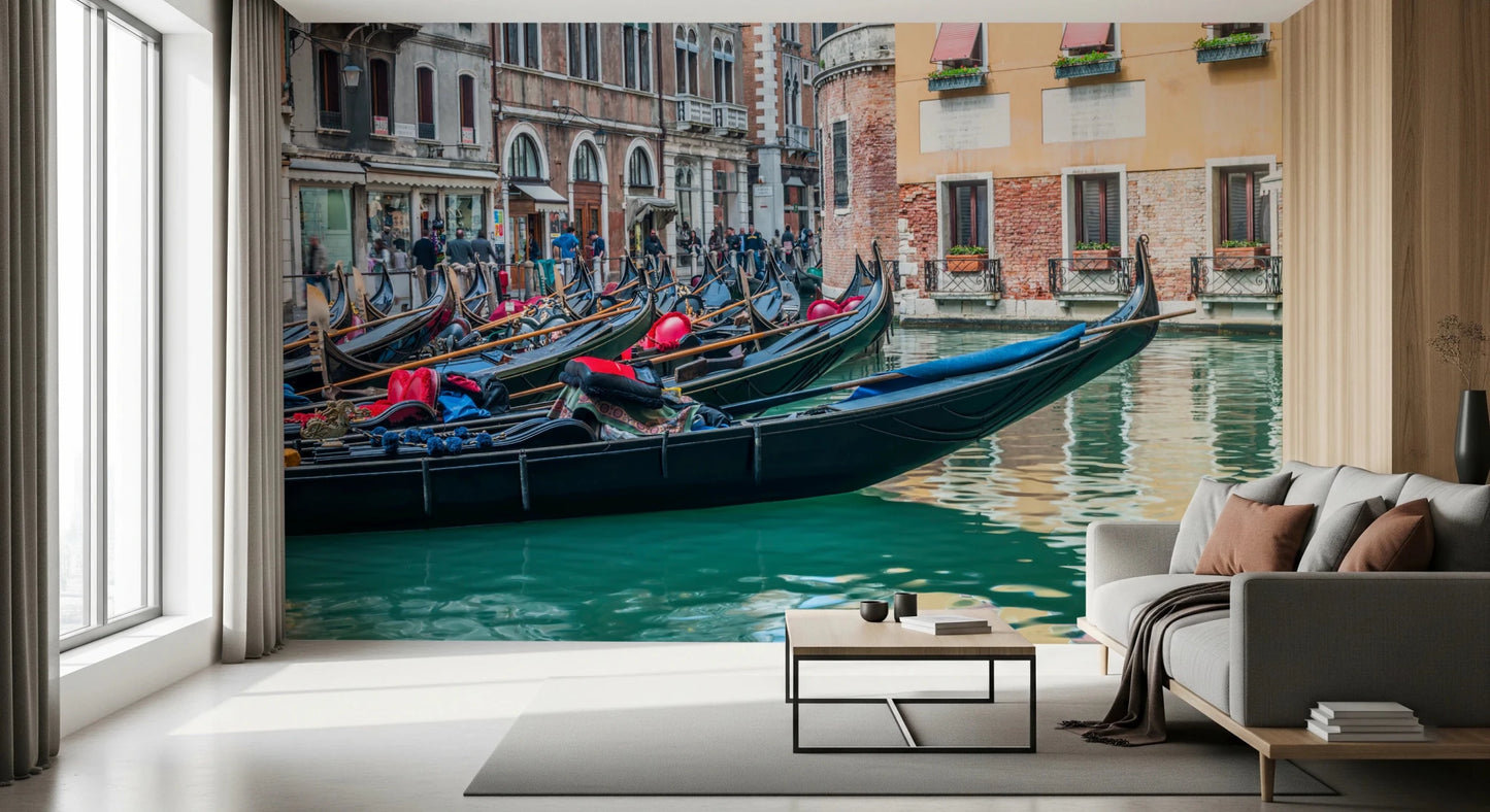 Venetian Gondolas Serenity Wall Mural for a classic study.