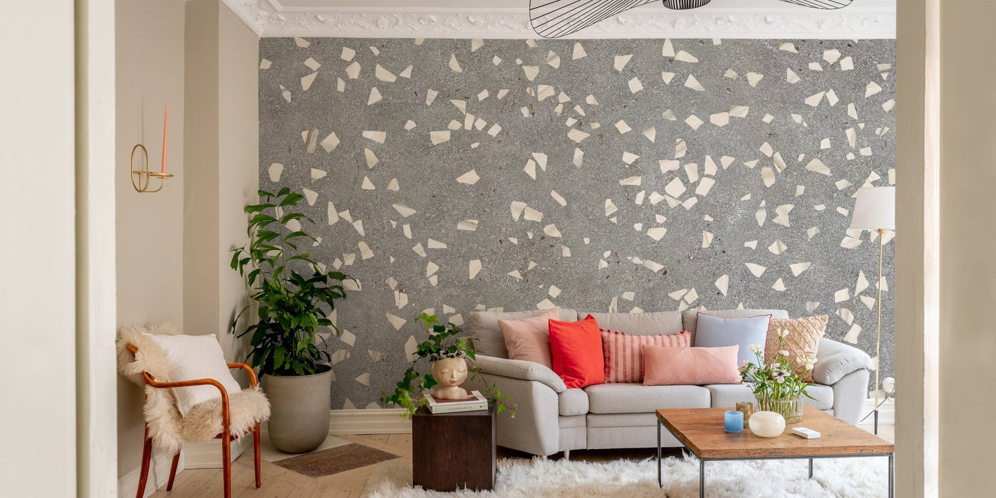 Gray terrazzo mural for elegant walls
A830