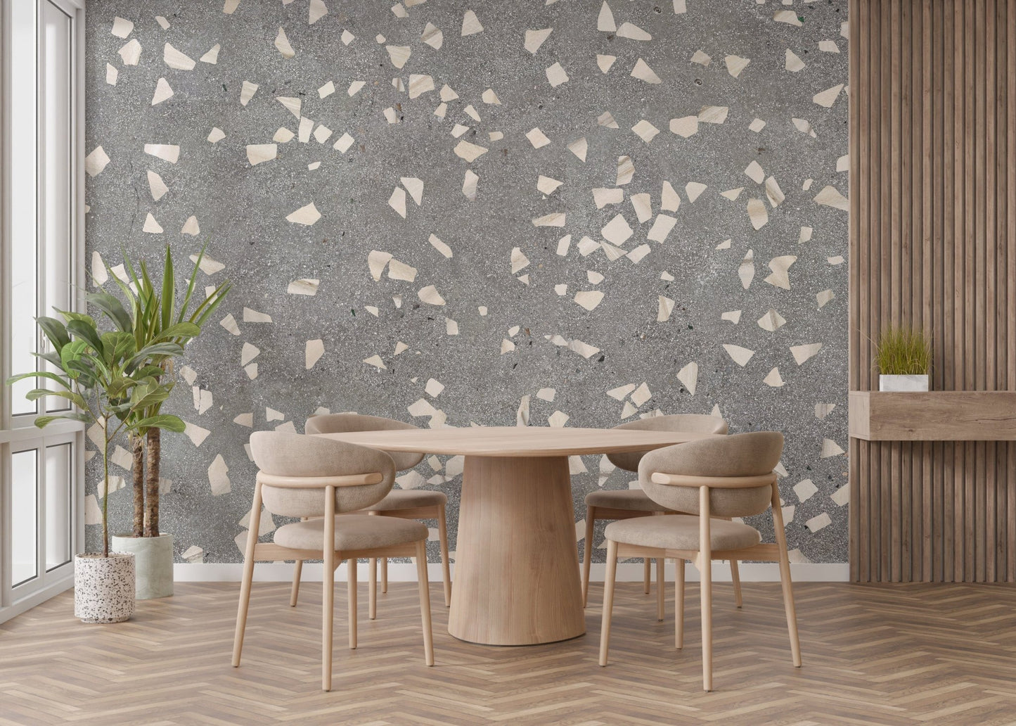 Chic gray terrazzo tile wallpaper design A830