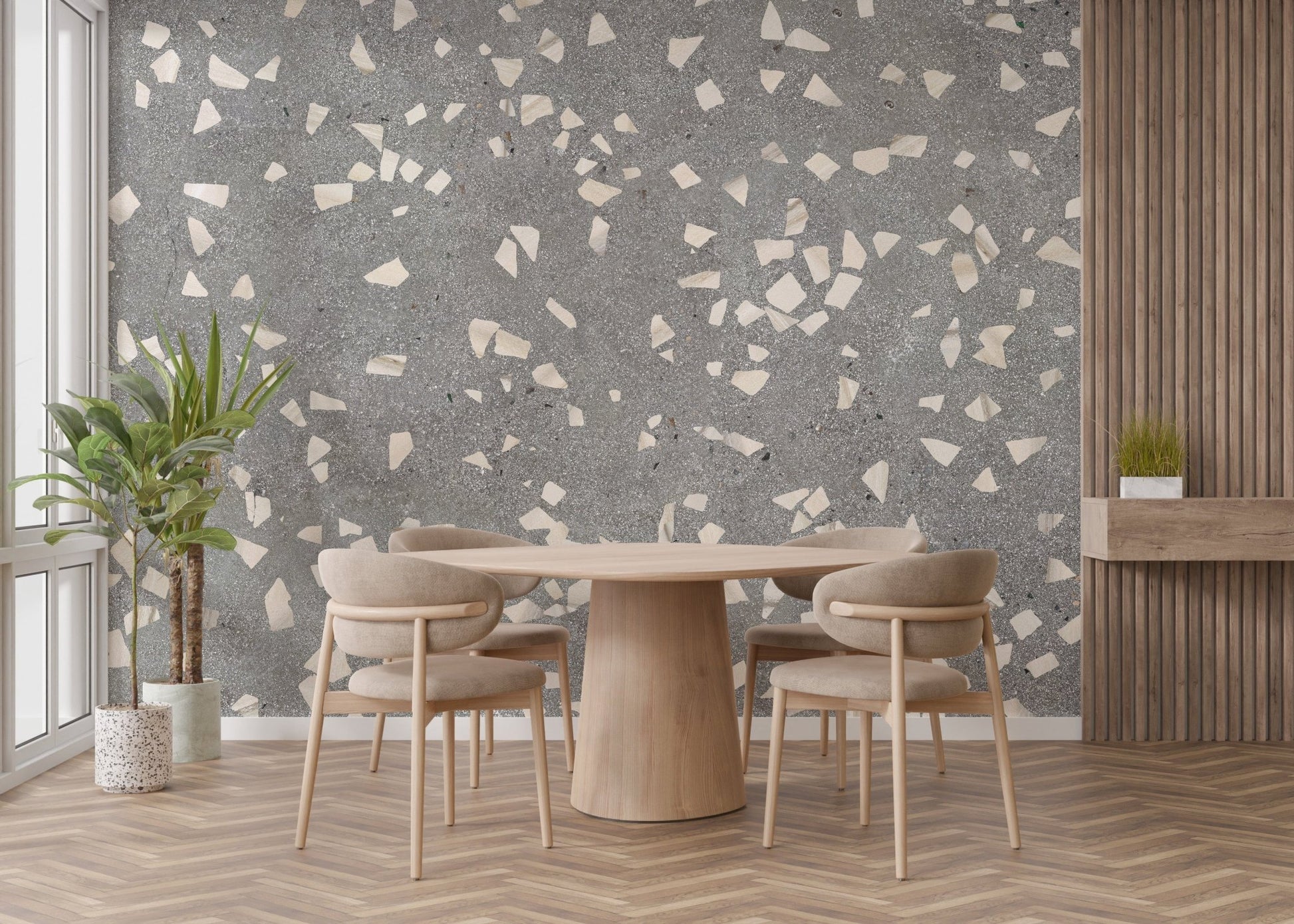 Chic gray terrazzo tile wallpaper design A830