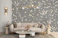 Gray Terrazzo Tile Wallpaper Mural - Giffywalls A830