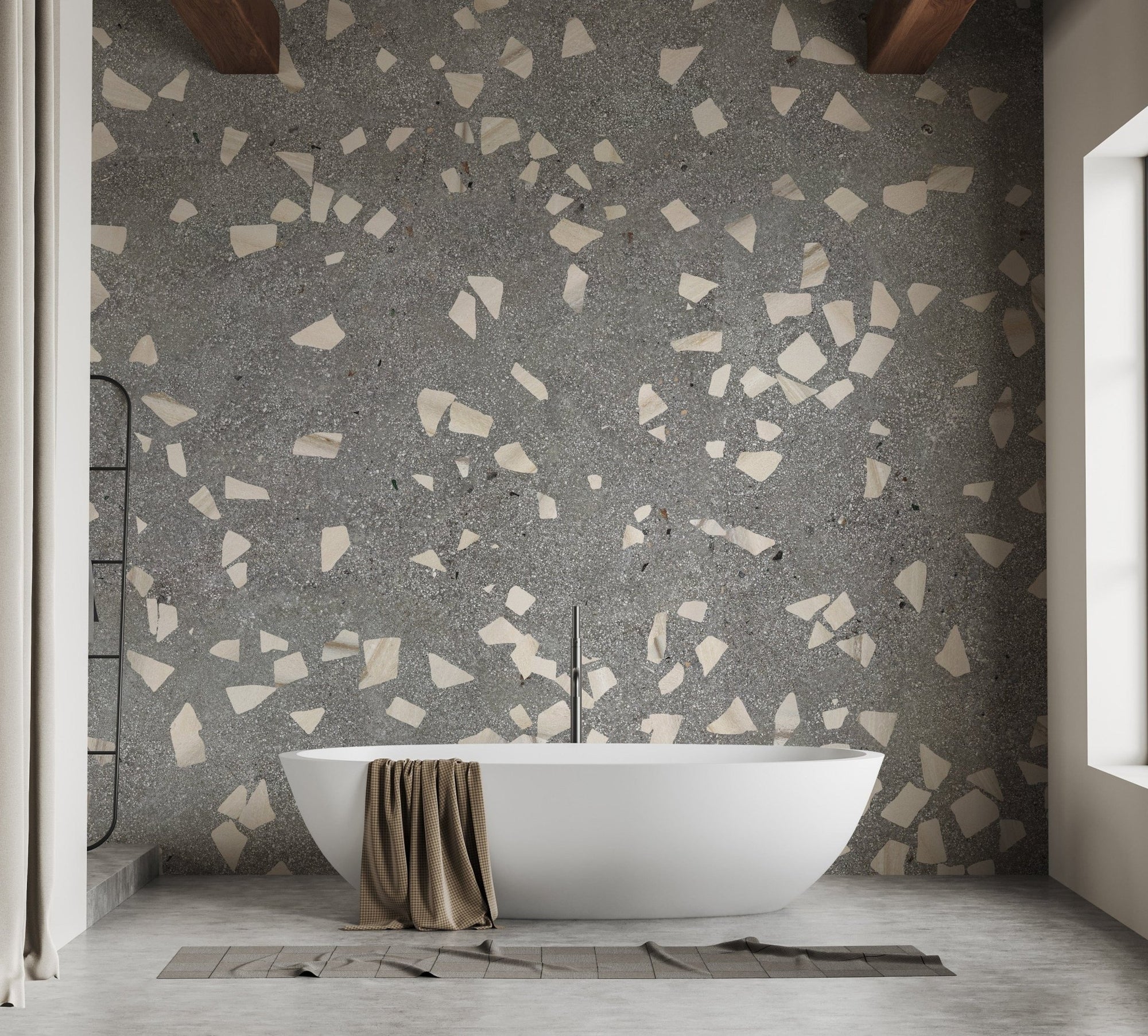 Sophisticated gray terrazzo wallpaper  A830