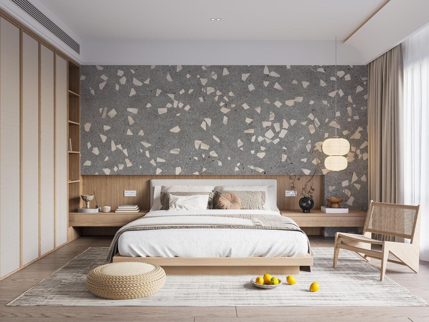 Gray Terrazzo Tile Wallpaper Mural - Giffywalls