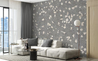 Gray Terrazzo Tile Wallpaper Mural - Giffywalls