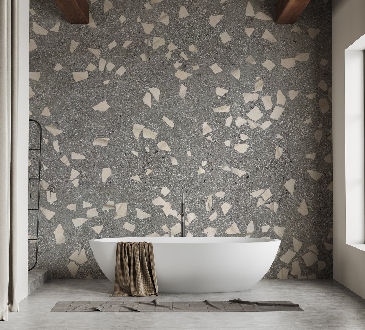 Sophisticated gray terrazzo wallpaper 
