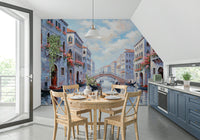 Mural wallpaper capturing a romantic night scene

