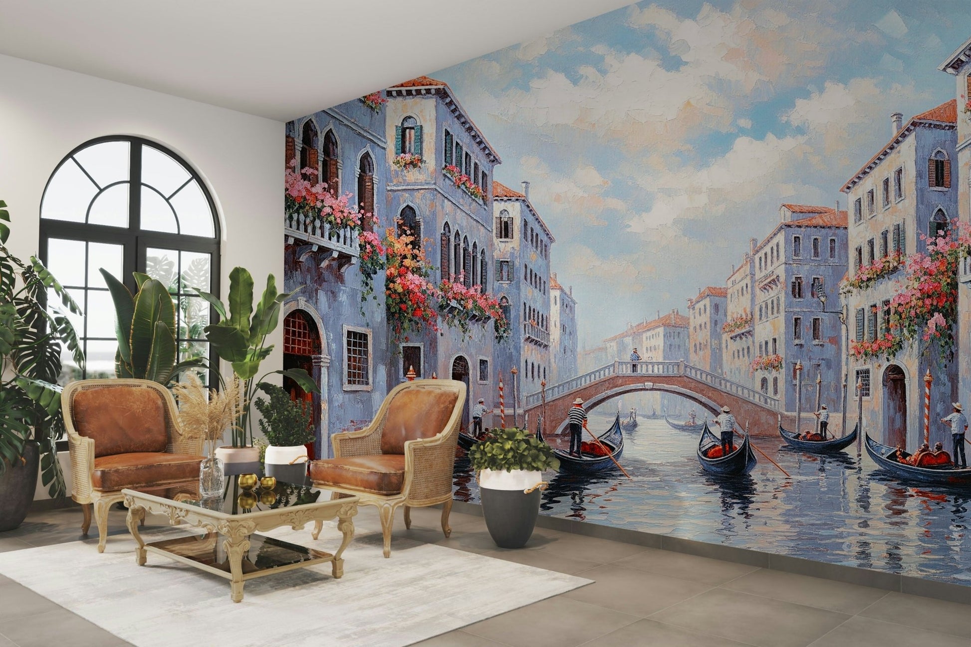 Wall mural with Venetian architecture and a canal

