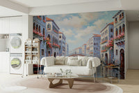 View of historic buildings along the Canal Grande

