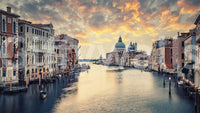 Venetian Twilight wall mural with classical building facades in a flat., GD8020