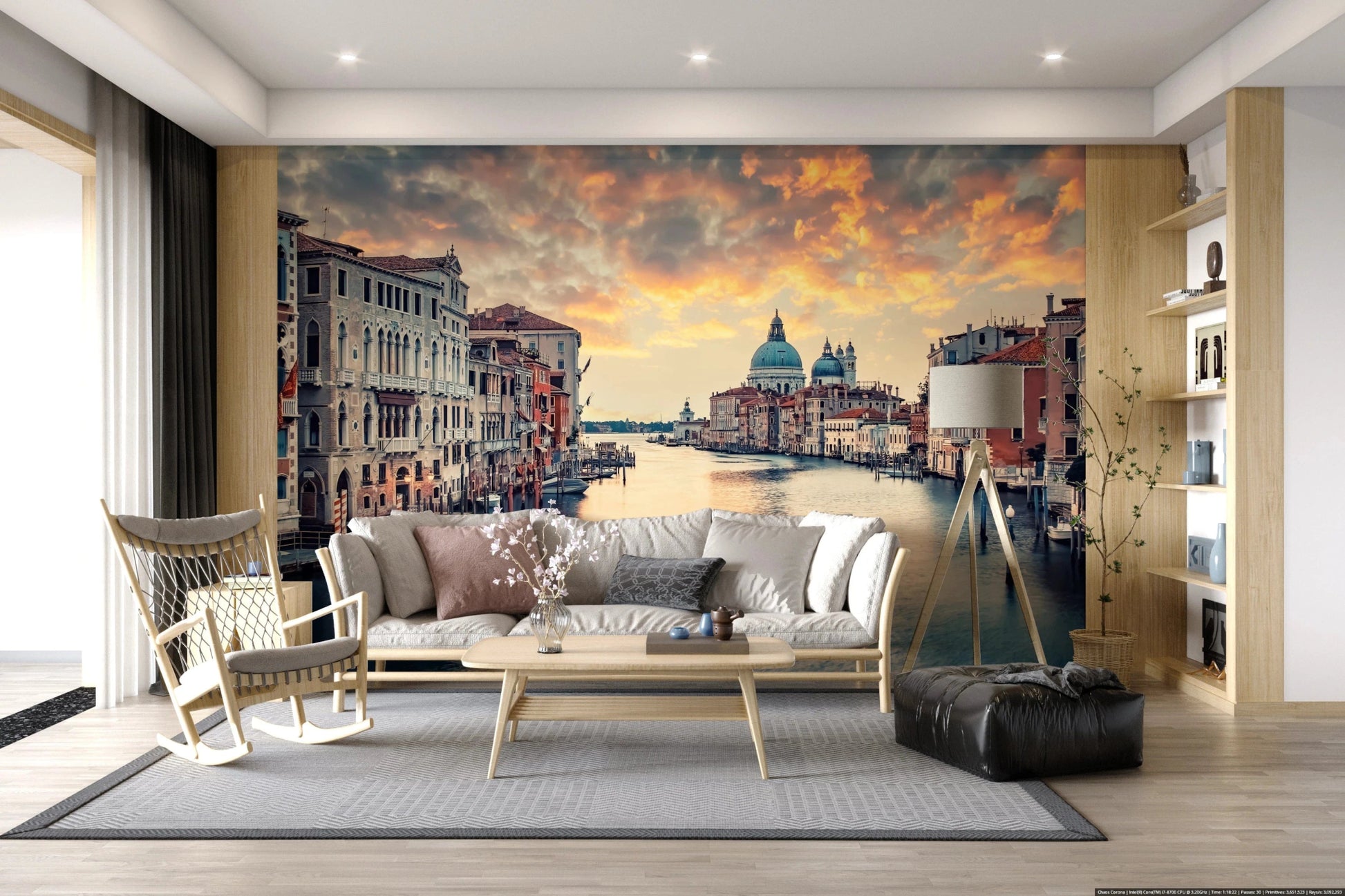 Venetian Twilight wall mural with old world charm for a study room wall., GD8020