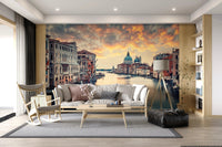 Venetian Twilight wall mural with old world charm for a study room wall., GD8020