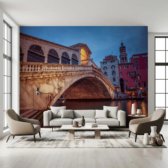 Venice at Dusk wall mural showing Venetian bridge detail and blue evening sky, GD8287