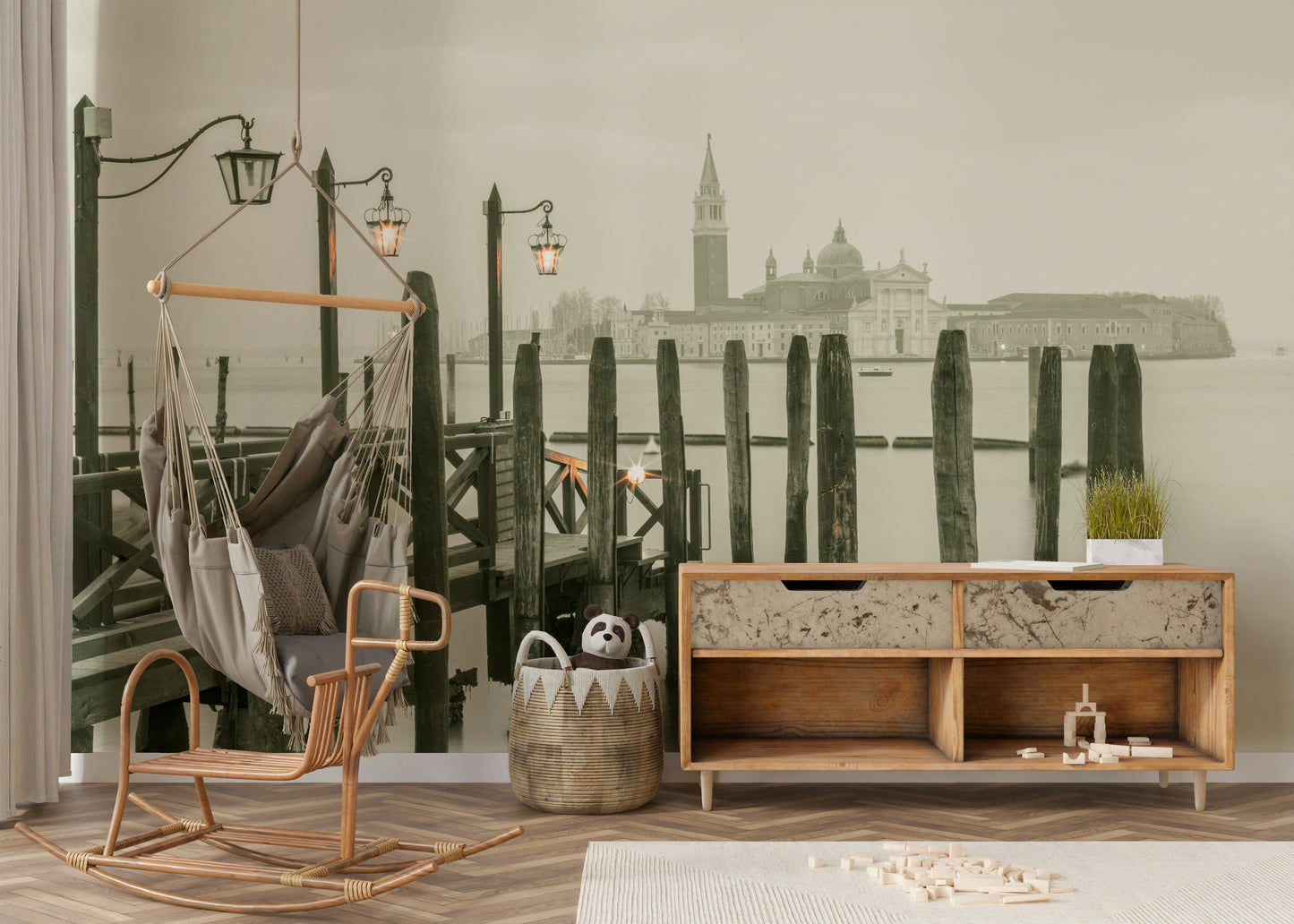 Quiet Waterside Reflection Wall Mural