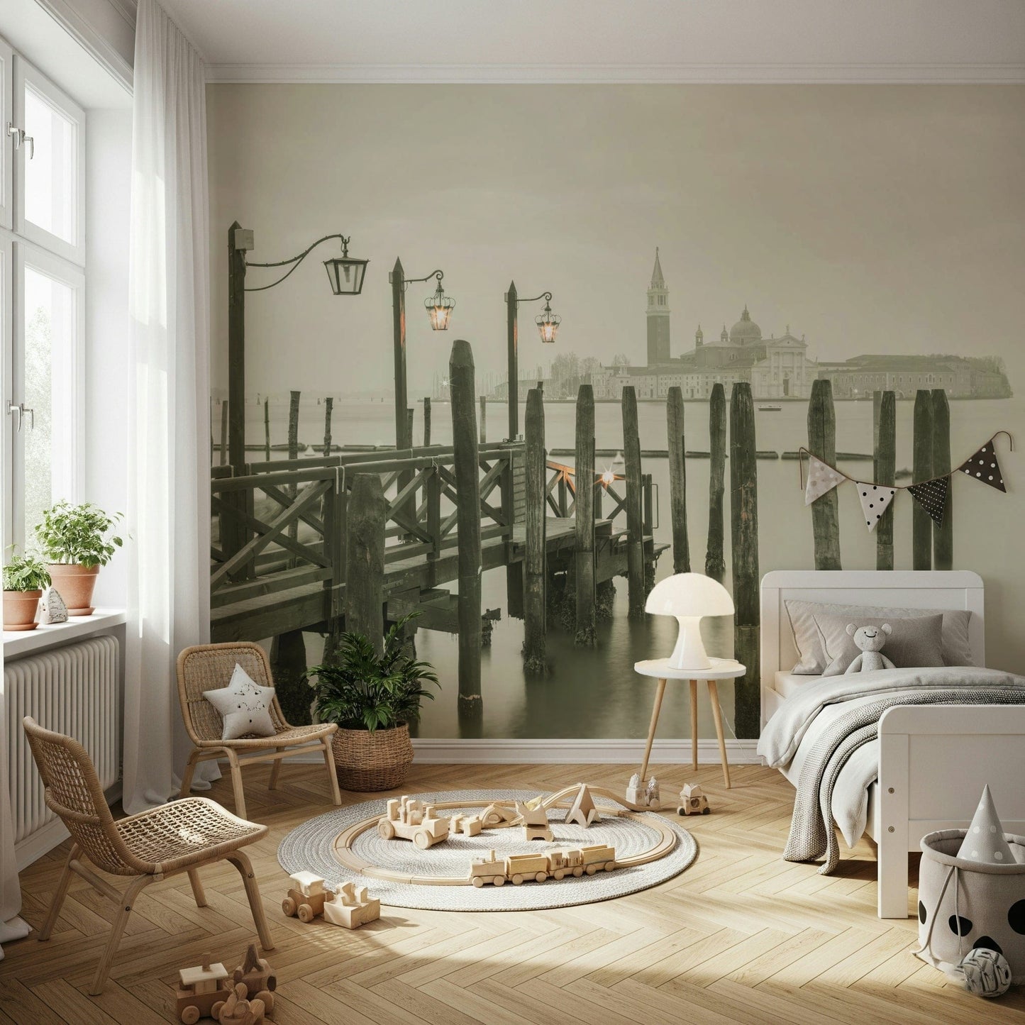 Quiet Waterside Reflection Wall Mural