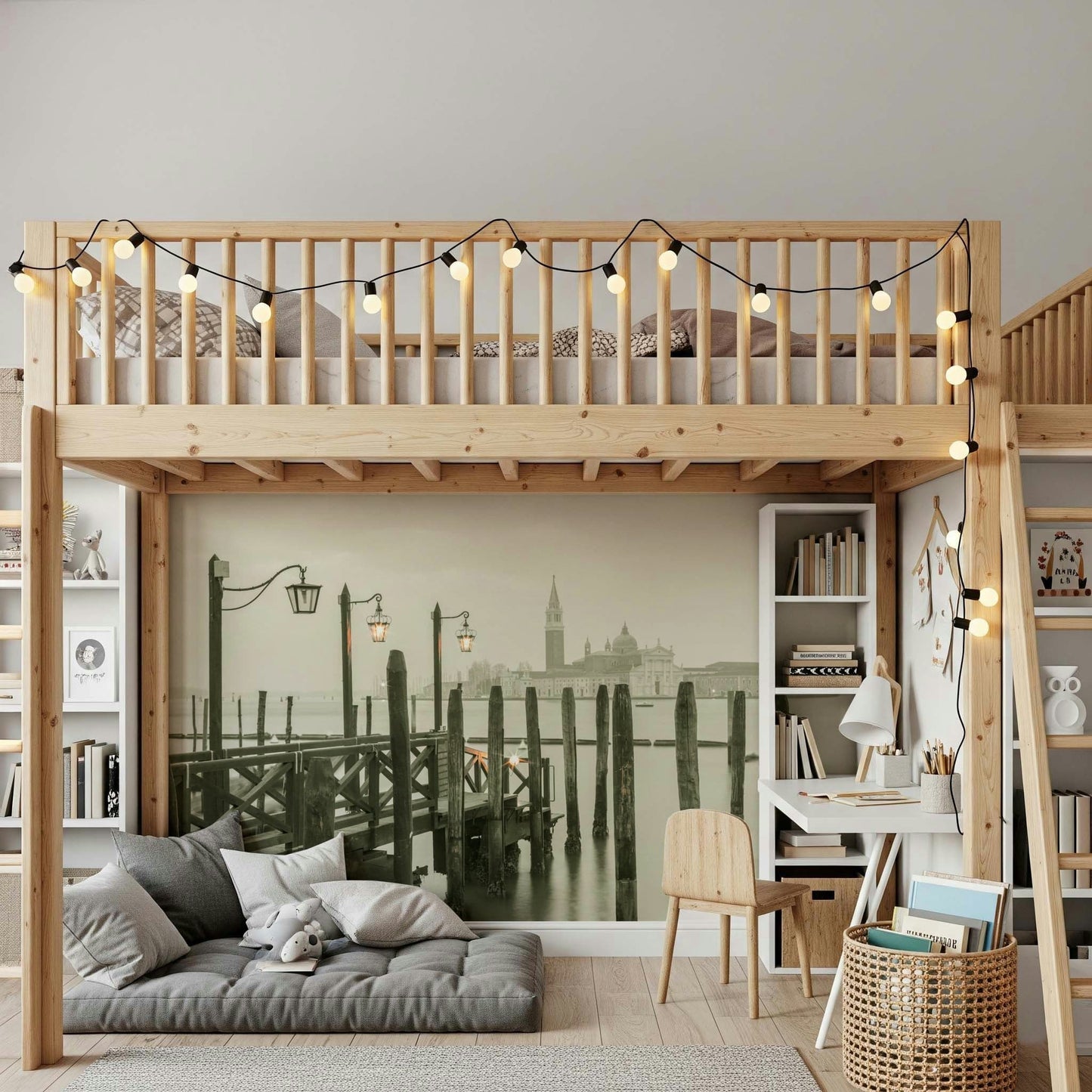 Quiet Waterside Reflection Wall Mural