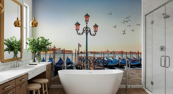 Venice Serenity Wall Mural with peaceful gondola canal view GD7336
