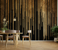 Bedroom with cosmic wall decor.

