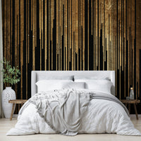 Light-colored celestial design on wall.

