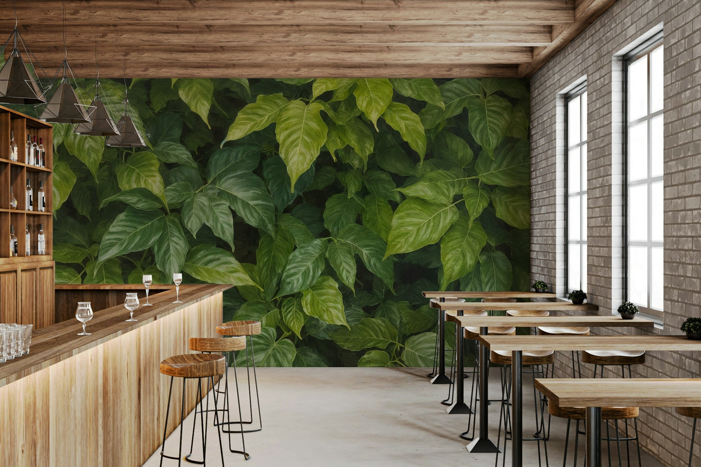 Large ferns and moss-covered rocks are visible.

