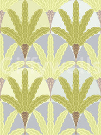 Verdant Fan Pattern wallpaper with balanced botanical shapes and textures
